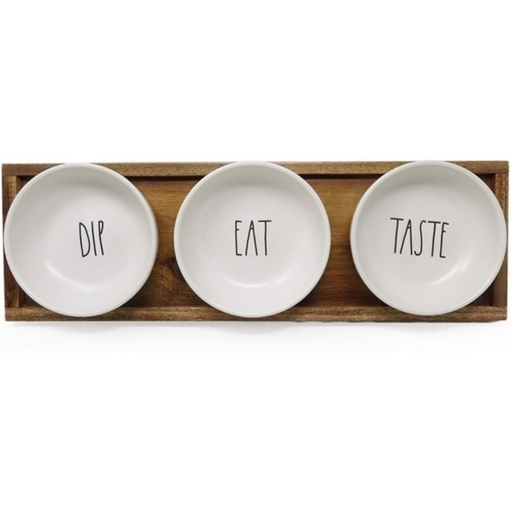 Rae Dunn 4 Piece DIP EAT TASTE | Serving  Set